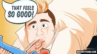 Tat faggot roll flop and facial cumshot jizz