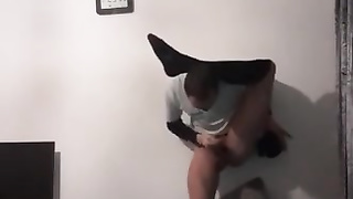 Lean Hooded Twig in Lengthy Socks Strokes and Puts Gam behind his Head