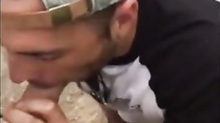 He sucks a big fat cock in the wood 2