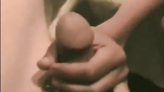 playing with his cock and hands while he