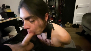 GROANING FEM LAD FIGHTS IN RESTRAIN BONDAGE AND GARGLES SCHLONG