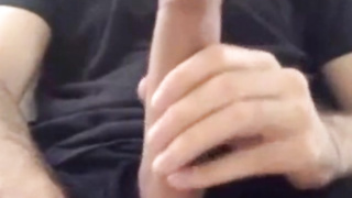 Stroking big long hard cock big bellend muchroom head