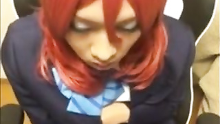 Asian CD Masturbating