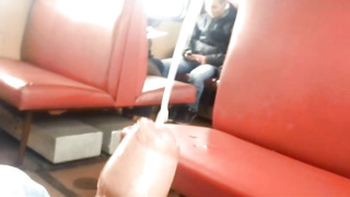 Big cum in train 2
