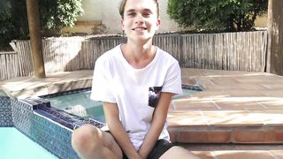 Sleek 8teenboy Twunk Cody Wilson Drains off by the Pool