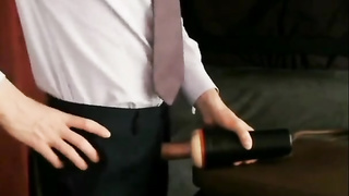 Dude in a Suit Milks off in Fleshlight