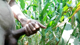 Indian Insane Boy Toying with Yam-Sized Man Rod