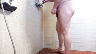 Obese Homosexual heads to Sauna and Douche.