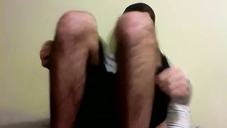 Dude unveiling schlong homosexual hardcore He caresses himself thru his cutoffs before taking them off to