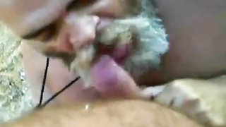 Bearded daddy blow job