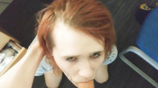 Pretty trans girl takes a facial