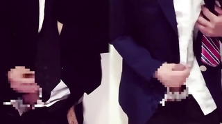 【ダブルオナニー】イケメン社会人&イケメン高校生が同人オナニー「どっちとしたい？」