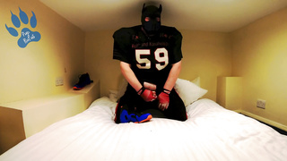 FootballPup Groping in Motel - Splooging on Nike Flightposite