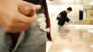 Bigcockflasher - Caught wanking in public restroom 5