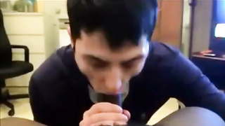 dude enjoys sucking a big black cock 3