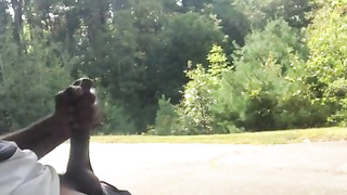 Nearly Caught Stroking off by Duo on Trail