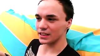 Glorious youthful guy draining and draining his rock-hard lollipop