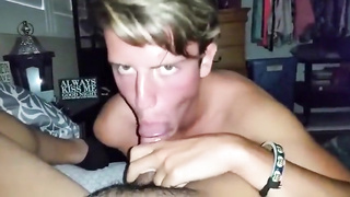 Twink friend strokes me and I cum in his mouth