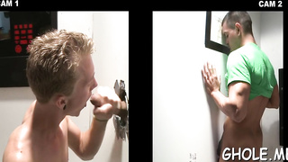 Masturbating off chisel thru a fuckhole