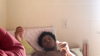 St8 Fellow Strokes and plays with crevice in School Dormitory(CUM SHOT)(GETS CAUGHT BY ROOMY)