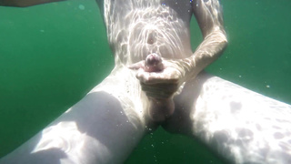 Milking Off Underwater in Public Lake