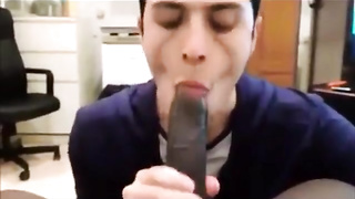 dude enjoys sucking a big black cock 4