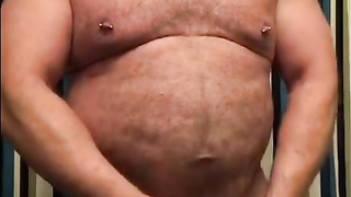 Sexy Daddy Bear Jerking Off In the Bathroom 2