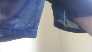 He is pulling the skin up and down, in his pant and cums 3