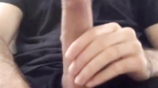 Stroking big long hard cock big bellend muchroom head 3