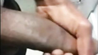 Str8 at work playing with his big black dick