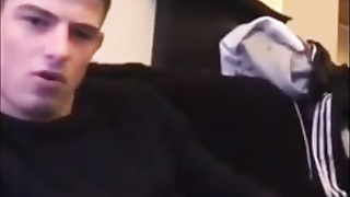 Cute guy jerks his big cock off 3