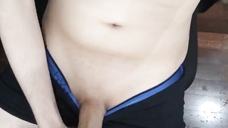 Scorching obese man wanking off