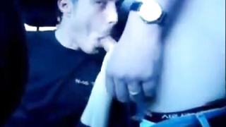 Blowing a guy at the car park and he cums on my face 5