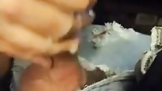 Guy cums on his buddy's cock then uses it as lube 2