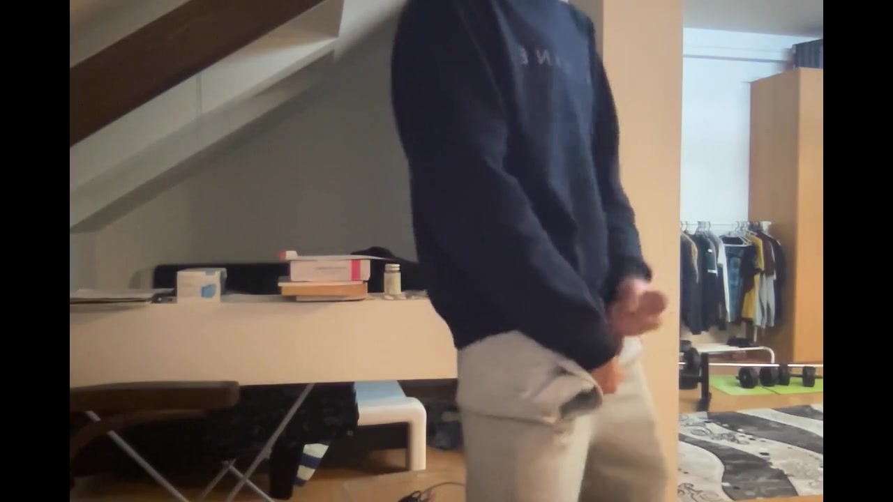 Grey sweatpants boner