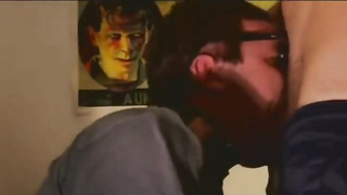 Fucking buddy's throat good and cum on his face 5