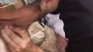 He sucks a big fat cock in the wood 4