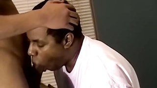 Mature black homo receives jism in jaws after deepthroating BIG BLACK COCK