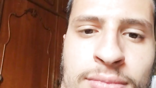 eased man worshipping his soles and fur covered gams