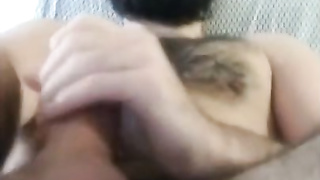 bearded guy cums in his beard 7
