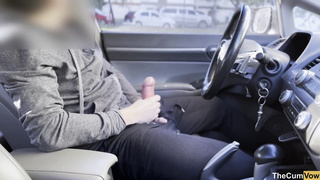 PUBLIC STREET GETTING OFF: Wanking off in the van while people are ambling around me - Immense Money-Shot