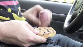 boy masturbates and squirts cum on biscuit cake 5
