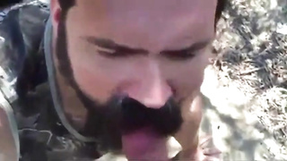 Daddy gives a facial in the woods 4