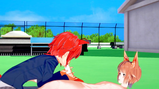 Yaoi - Catboy sucky-sucky to Foxboy with jism in his jaws