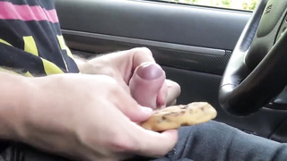 boy masturbates and squirts cum on biscuit cake 6