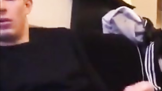 Cute guy jerks his big cock off 4