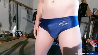 Chiseled Swimmer Displays Off His Cock-Squeezing Speedo!