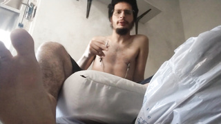 Smoking and Demonstrating off my soles and putting piercing on my nips