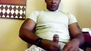 Beefy Black Soldier Jerks Off & Cums 7