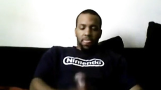 Cute Black Geek Jerks Off & Cums for me 6